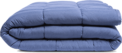 Folded Blue weighted blanket